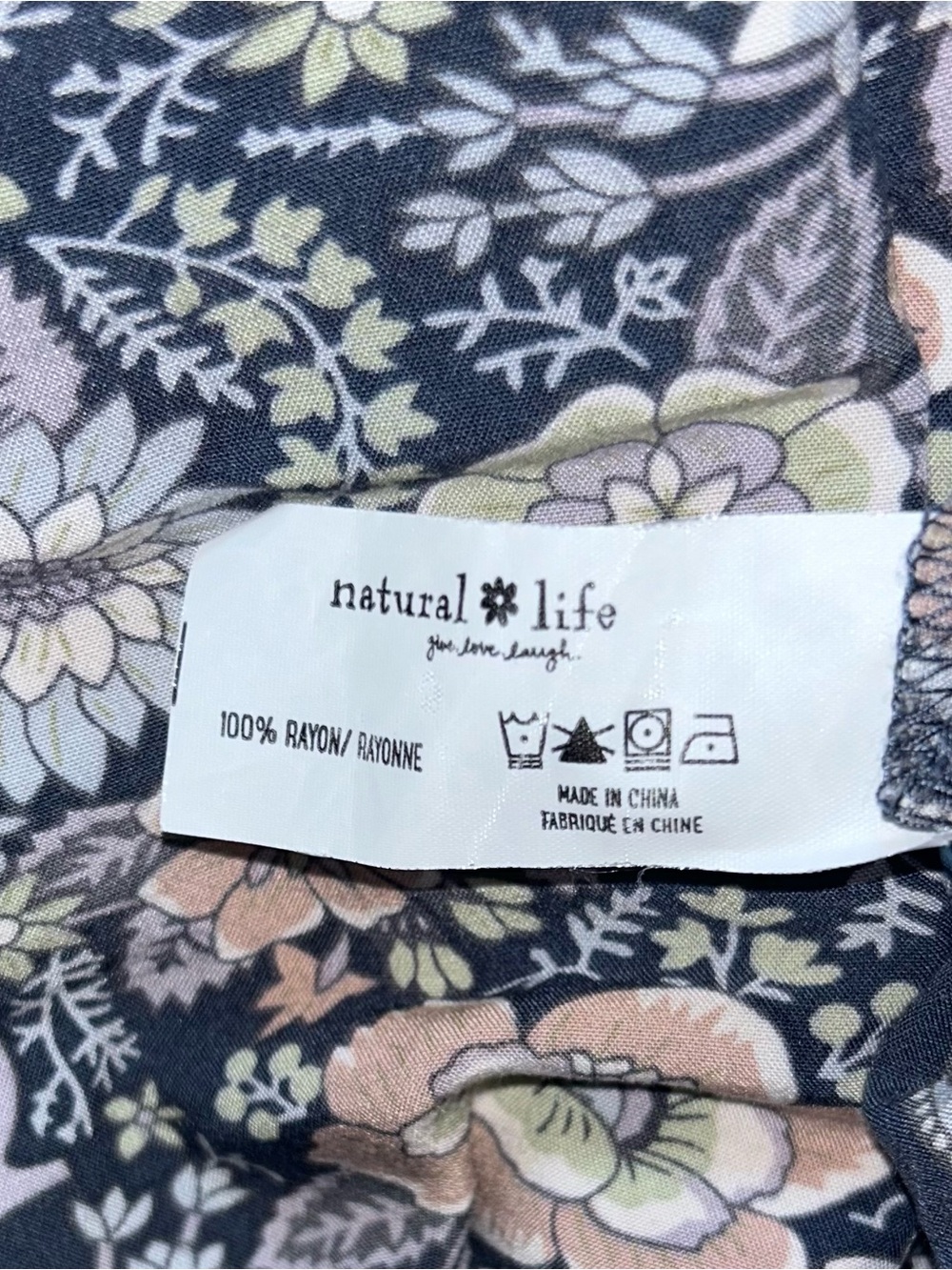 NATURAL LIFE Rebecca Midi Dress. Cottagecore, blue floral. Pockets! Medium. VGUC - Picture 4 of 11